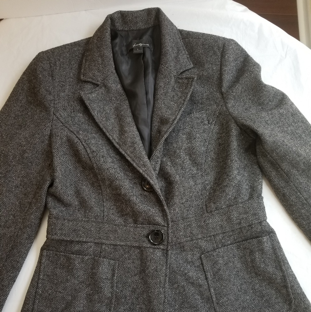 Banded Herringbone Business Jacket Blazer